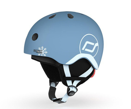 Kask i ochraniacz Scoot & Ride Kask Ochronny z ocieplaczem XXS-S dla dzieci 1-5 lat Steel